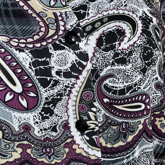 Vintage Draper’s & Damon’s Very Sheer Plaid & Paisley Blouse - Stunning! - Picture 10 of 15